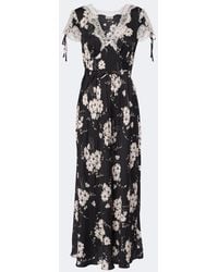 RIXO London - Fern Floral Lace-Trimmed Satin Midi Dress - Lyst