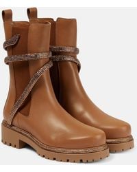 Rene Caovilla - Cleo Leather Combat Boot - Lyst