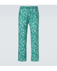 Kiton - Bedruckte Hose Aus Leinen - Lyst