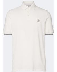 Brunello Cucinelli - Logo Cotton Pique Polo Shirt - Lyst