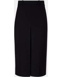 Saint Laurent - Mid-Rise Culottes Aus Wolle - Lyst