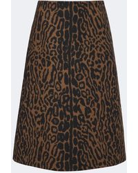 Carolina Herrera - Leopard-Print Virgin Wool Midi Skirt - Lyst