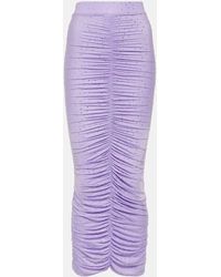 Alex Perry - Crystal-embellished Ruched Midi Skirt - Lyst