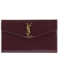 Saint Laurent - Uptown Patent Leather Clutch - Lyst