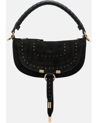 Chloé - Marcie Small Studded Suede Shoulder Bag - Lyst