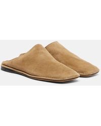 The Row - Piper Suede Slides - Lyst