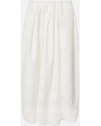 Faithfull the Brand - Abajo Broderie Anglaise Midi Skirt - Lyst