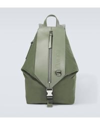 Loewe - Convertible Leather-trimmed Backpack - Lyst