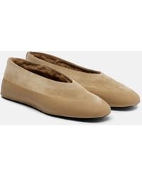 Le Monde Beryl - Apres Ski Shearling-Lined Suede Ballet Flats - Lyst