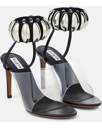 Alaïa - Embellished Leather And Pu Sandals - Lyst