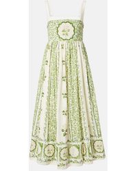 Agua Bendita - Barbara Floral Cotton Midi Dress - Lyst