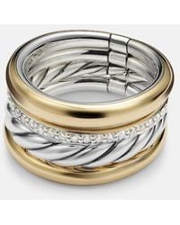 David Yurman - Dy Mercer 18Kt And Sterling Ring With Diamonds - Lyst