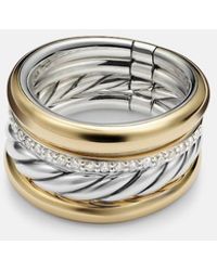 David Yurman - Dy Mercer 18Kt And Sterling Ring With Diamonds - Lyst