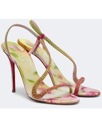 Christian Louboutin - Rosalie Embellished Satin Slingback Sandals - Lyst