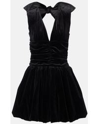 Patou - Cotton Velvet Balloon Minidress - Lyst