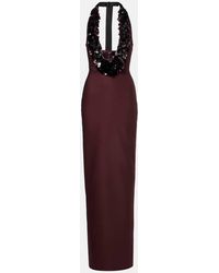 David Koma - Robe Longue En Laine Melangee A Ornements - Lyst