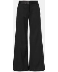 Victoria Beckham - Side Panel Wool-Blend Wide-Leg Pants - Lyst