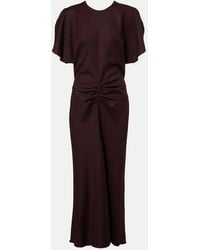 Victoria Beckham - Bela Gathered Virgin Wool Midi Dress - Lyst