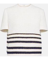 Valentino - Striped Cotton-blend Top - Lyst