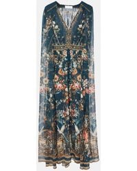Camilla - Verzierte Robe aus Seiden-Crepe - Lyst