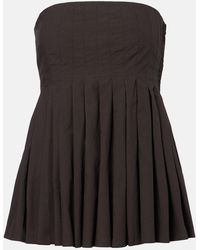 Proenza Schouler - Label Avine Pleated Peplum Cotton Top - Lyst