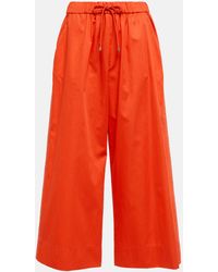 Max Mara - Leisure Cannone Cropped Cotton Wide-leg Pants - Lyst