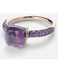 Pomellato - Nudo Petit 18Kt Rose And Ring With Amethyst And Jade - Lyst