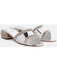 Christian Louboutin - Pyramule 30 Mirrored Leather Mules - Lyst