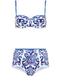 Dolce & Gabbana Bedruckter Balconette-Bikini - Blau