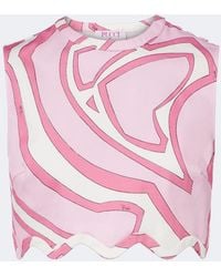 PUCCI - Labirinto Cotton-Blend Jersey Crop Top - Lyst
