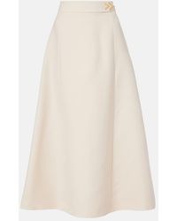 Valentino - Vgold Crepe Couture Midi Skirt - Lyst
