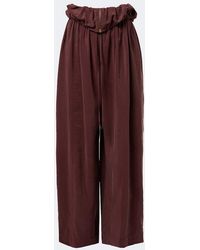 Chloé - Silk-Blend Poplin Wide-Leg Pants - Lyst