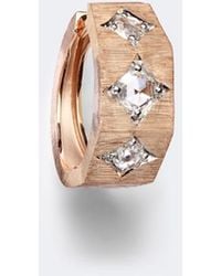 Marie Lichtenberg - Ecrou 18Kt Rose Single Hoop Earring With Diamonds - Lyst