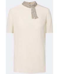 Valentino - Embellished Silk Crepe De Chine Top - Lyst