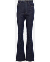 Alaïa - High-Rise Flared Jeans - Lyst