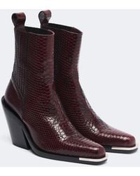 Rabanne - Snake-Effect Leather Cowboy Boots - Lyst