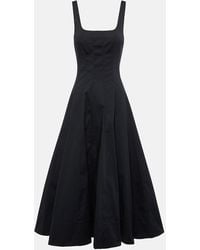 STAUD - Wells Cotton Poplin Midi Dress - Lyst