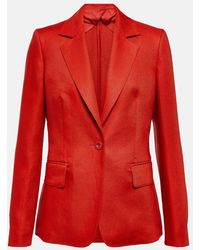 Max Mara - Alpaca Single-Breasted Linen Blazer - Lyst