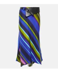 Dorothee Schumacher - Striped Silk Twill Midi Skirt - Lyst