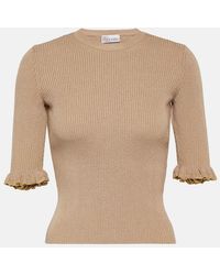 RED Valentino - Ribbed-Knit Wool-Blend Top - Lyst