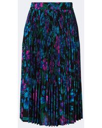 Gucci - Floral Plisse Silk Crepe De Chine Midi Skirt - Lyst