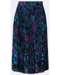 Gucci - Floral Plisse Silk Crepe De Chine Midi Skirt - Lyst