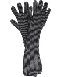Acne Studios Ribbed-knit Wool-blend Gloves - Black