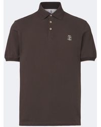 Brunello Cucinelli - Logo Cotton Pique Polo Shirt - Lyst