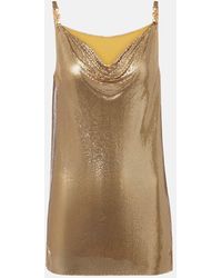 Versace - Minikleid Aus Metall-Mesh - Lyst