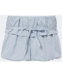 Magda Butrym - Belted Striped Cotton And Silk Shorts - Lyst
