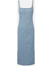 Dries Van Noten - Printed Denim Midi Dress - Lyst