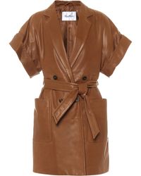 Max Mara Navata Leather Jacket - Brown