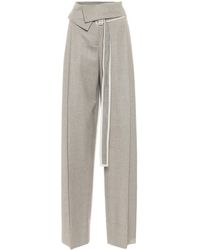 Stella McCartney High-rise Wool Wide-leg Pants - Gray