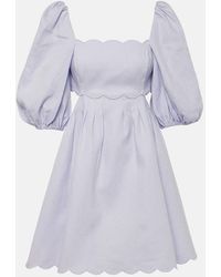 Zimmermann - Lilac Scalloped Edges Linen Dress - Lyst